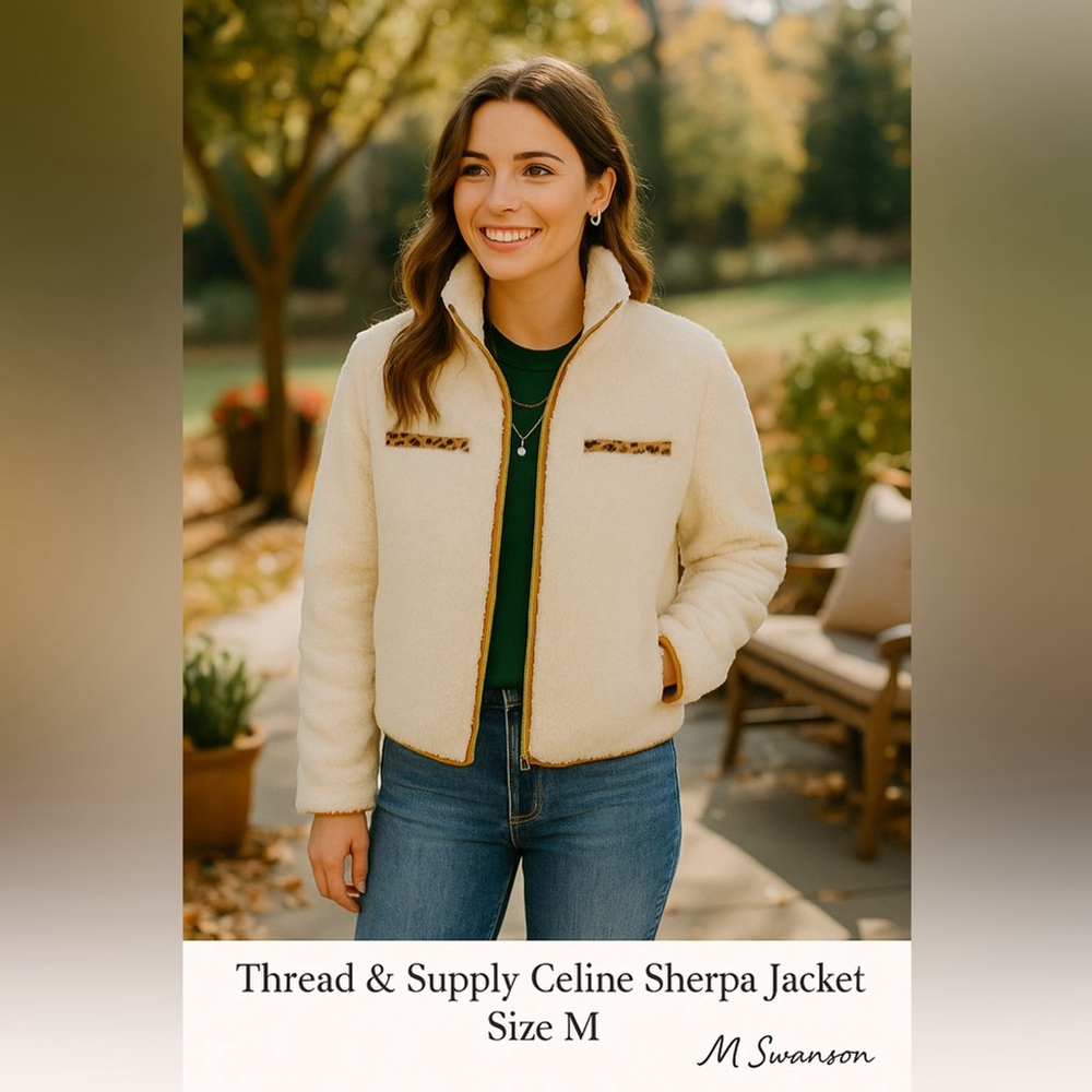 Thread & Supply Celine Sherpa Jacket – Off-White – Size M (NWOT)